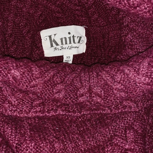 FOR LOVE AND LEMONS KNITZ TURTLENECK SWEATER TOP XS - Picture 5 of 7